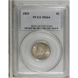 1893 5C MS64 PCGS. PCGS Population (168/80). NGC C