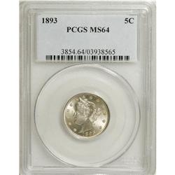 1893 5C MS64 PCGS. PCGS Population (168/80). NGC C