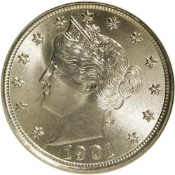 1901 5C MS65 NGC. NGC Census: (156/35). PCGS Populatio