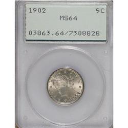 1902 5C MS64 PCGS. PCGS Population (261/215). NGC