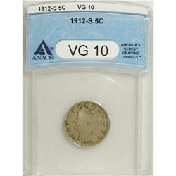 1912-S 5C VG10 ANACS. NGC Census: (103/1143). PCGS