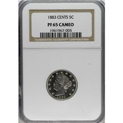 1883 5C With Cents PR65 Cameo NGC. NGC Census: (62