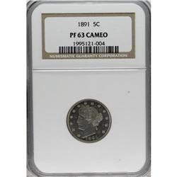 1891 5C PR63 Cameo NGC. NGC Census: (10/158). PCGS