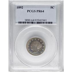 1892 5C PR64 PCGS. PCGS Population (215/135). NGC