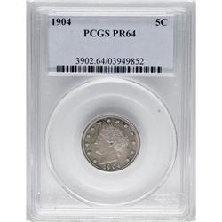1904 5C PR64 PCGS. PCGS Population (188/111). NGC