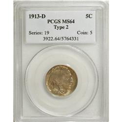 1913-D 5C Type Two MS64 PCGS. PCGS Population (266