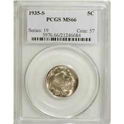 1935-S 5C MS66 PCGS. PCGS Population (321/27). NGC