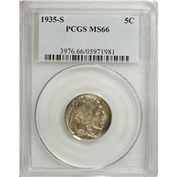 1935-S 5C MS66 PCGS. PCGS Population (321/27). NGC