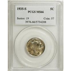 1935-S 5C MS66 PCGS. PCGS Population (321/27). NGC