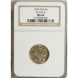 1936-D 5C MS66 NGC. FS-019.5. NGC Census: (1150/20). P