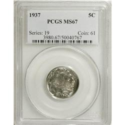 1937 5C MS67 PCGS. PCGS Population (246/4). NGC Ce