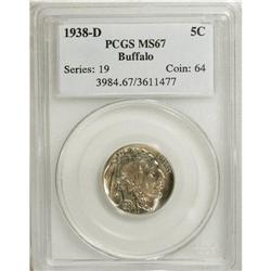 1938-D 5C MS67 PCGS. PCGS Population (1207/8). NGC