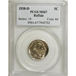 1938-D 5C MS67 PCGS. PCGS Population (1207/8). NGC