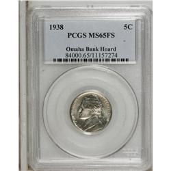 1938 5C MS65 Full Steps PCGS. Ex:Omaha Bank Hoard.
