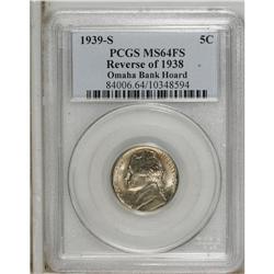 1939-S 5C Reverse of 1938 MS64 Full Steps PCGS. Ex