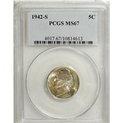 1942-S 5C MS67 PCGS. PCGS Population (52/0). NGC C