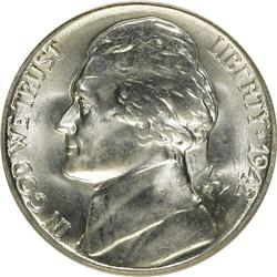 1942-S 5C MS65 Full Steps NGC. NGC Census: (24/74). PC