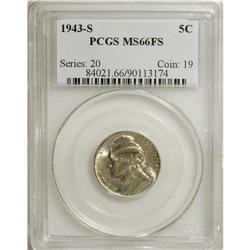 1943-S 5C MS66FS PCGS; 1944-D MS66FS PCGS and a 1958-D