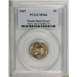 1947 5C MS66 PCGS. Ex:Omaha Bank Hoard. PCGS Popul