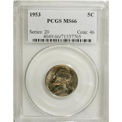 1953 5C MS66 PCGS. PCGS Population (20/0). NGC Cen