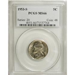 1953-S 5C MS66 PCGS. PCGS Population (34/1). NGC C