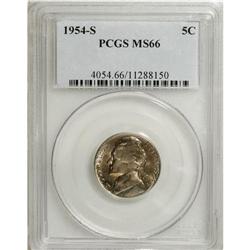 1954-S 5C MS66 PCGS. PCGS Population (43/0). NGC C