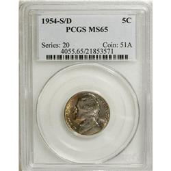 1954-S/D 5C MS65 PCGS. PCGS Population (72/3). NGC