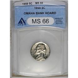 1959 5C MS66 ANACS. Ex:Omaha Bank Hoard. NGC Censu