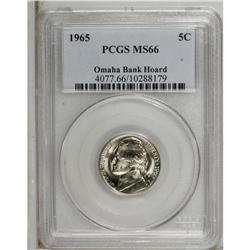 1965 5C MS66 PCGS. Ex:Omaha Bank Hoard. PCGS Popul