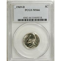 1969-D 5C MS66 PCGS. PCGS Population (24/0). NGC C