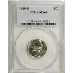 1969-S 5C MS66 PCGS. PCGS Population (23/1). NGC C