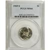 Image 1 : 1969-S 5C MS66 PCGS. PCGS Population (23/1). NGC C