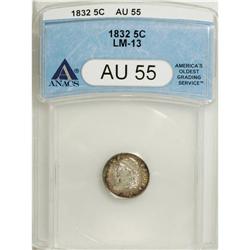 1832 H10C AU55 ANACS. NGC Census: (18/636). PCGS Popul
