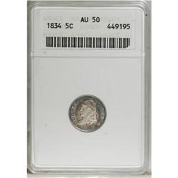1834 H10C AU50 ANACS. NGC Census: (14/880). PCGS P