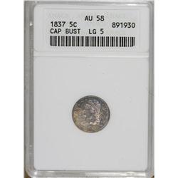 1837 H10C Large 5C AU58 ANACS. NGC Census: (28/194