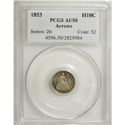 1853 H10C Arrows AU50 PCGS. PCGS Population (25/67