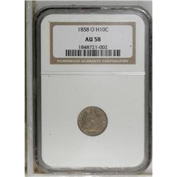 1858-O H10C AU58 NGC. NGC Census: (21/137). PCGS P