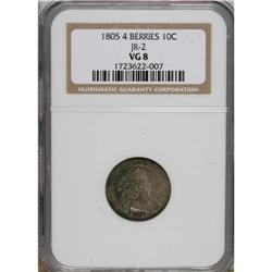 1805 10C 4 Berries VG8 NGC. NGC Census: (5/210). PCGS