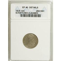 1835 10C --Cleaned, Scratched--ANACS. XF40 Details.