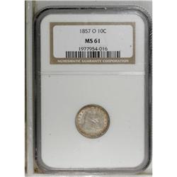 1857-O 10C MS61 NGC. NGC Census: (7/86). PCGS Popu