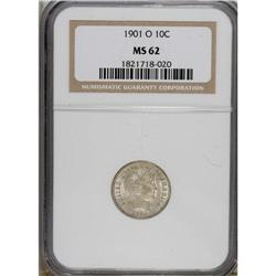 1901-O 10C MS62 NGC. NGC Census: (18/62). PCGS Pop