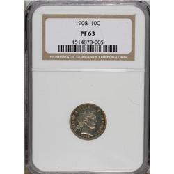 1908 10C PR63 NGC. NGC Census: (44/248). PCGS Popu