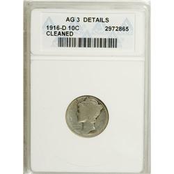 1916-D 10C --Cleaned--ANACS. Ag3 Details. NGC Census: (