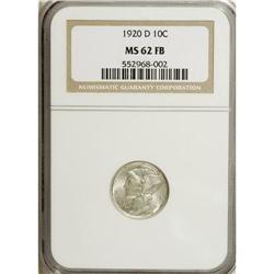 1920-D 10C MS62 Full Bands NGC. NGC Census: (46/18