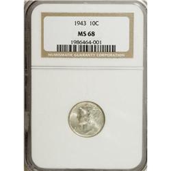 1943 10C MS68 NGC. NGC Census: (20/0). PCGS Popula