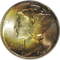 1945-D 10C MS67 PCGS. PCGS Population (138/0). NGC