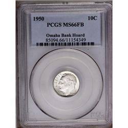 1950 10C MS66 Full Bands PCGS. Ex:Omaha Bank Hoard