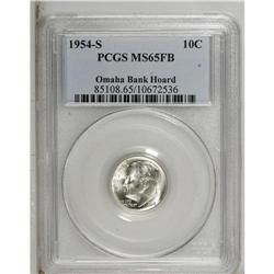 1954-S 10C MS65 Full Bands PCGS. Ex:Omaha Bank Hoa