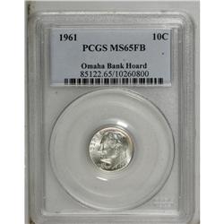 1961 10C MS65 Full Bands PCGS. Ex:Omaha Bank Hoard