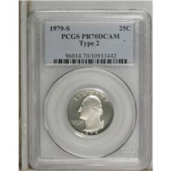 1979-S 25C Type Two PR70 Deep Cameo PCGS. PCGS Pop